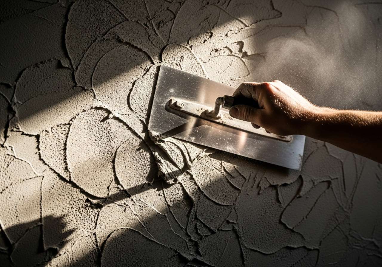 Plastering a wall
